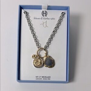 House of Harlow 1960 Dual Pendant Necklace in Gold and Silver